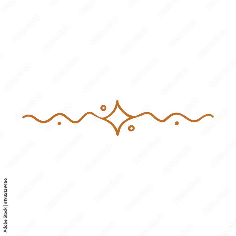 Obraz premium Wavy line divider with central star element