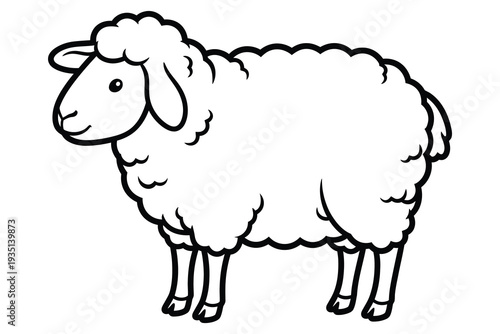 Sheep Coloring Page – Cute Farm Animal Printable Coloring Sheet for Kids