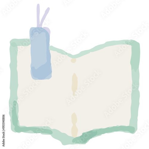 読書の秋にぴったりな本の水彩イラスト 幼稚園・保育園向け9月のやさしい挿絵シリーズ