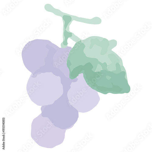 瑞々しいブドウの水彩イラスト 幼稚園・保育園向け9月のやさしい挿絵シリーズ