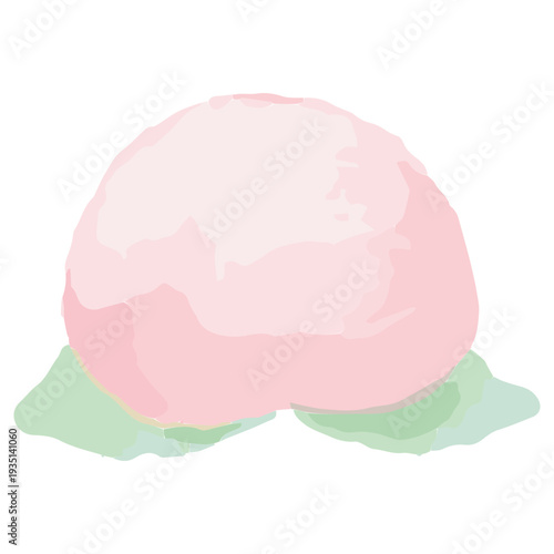 柔らかいタッチの桃の水彩イラスト 幼稚園・保育園向け9月のやさしい挿絵シリーズ