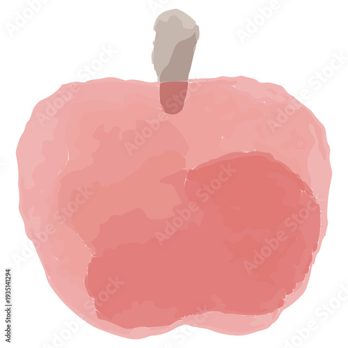 真っ赤なリンゴの水彩イラスト 幼稚園・保育園向け9月のやさしい挿絵シリーズ