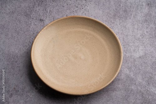 Cream Ceramic Dinner Plate Top View