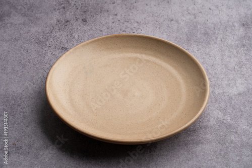 Cream Ceramic Dinner Plate Top View