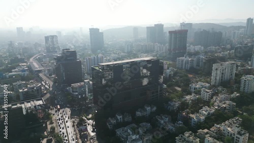 Indian City Pune IT Park Aerial View – 4K Drone Footage