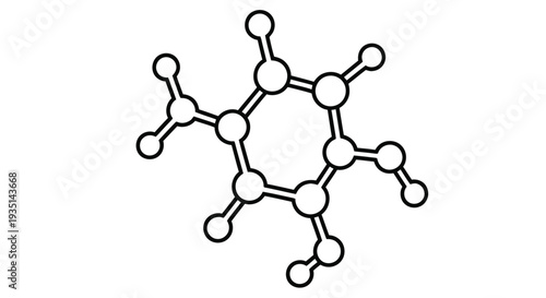 Benzene ring with three methyl group substituents a chemical structure diagram