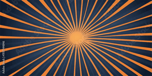 Yellow Sunburst Vector Background with Radiant Rays