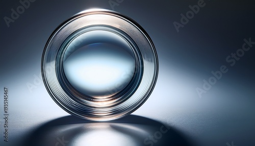 Sleek And Circular Glass Lens Reflecting Light Against A Clean And Minimalistic Background
