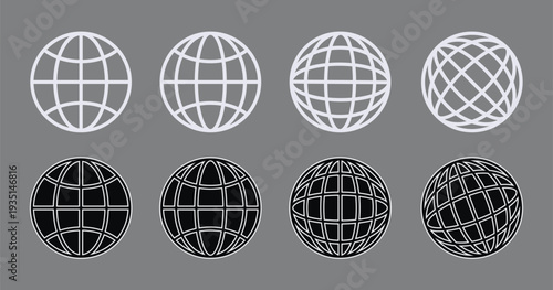 Globe icons vector set for web and app design isola