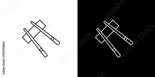 Chopsticks Rest Icon Set - Simple Vector Illustration for Asian Cuisine and Dining