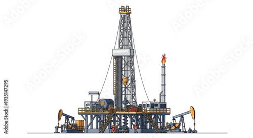 Oil Rig Industrial Equipment Structure.