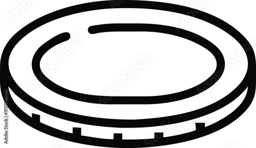 One coin line art icon simple minimal contour money