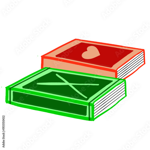 books on white background