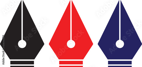 pen nib,icon fountain pen, writing tool, minimalist, geometric shapes, clean design, vector graphic