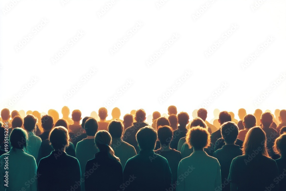 Fototapeta premium Silhouette crowd people person illustration gathering.