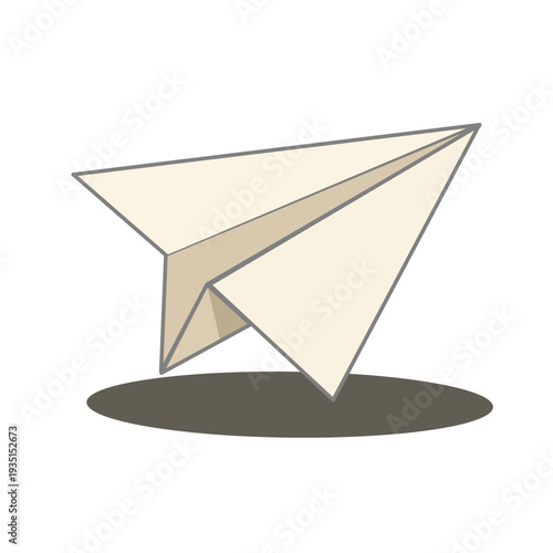 Minimal vector illustration of a paper airplane with clean lines and soft tones. Perfect for design, creativity, and communication themes.