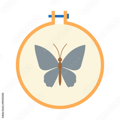 Butterfly Embroidery Hoop Icon