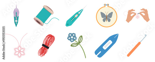 Sewing and Crafting Icons Set