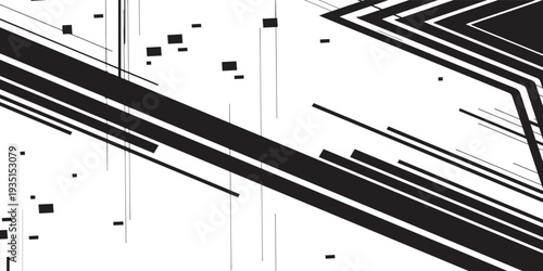 Dynamic Black and White Abstract Lines and Shapes.