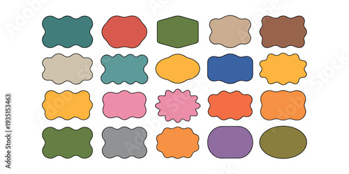 Colorful abstract shapes on white background blobs