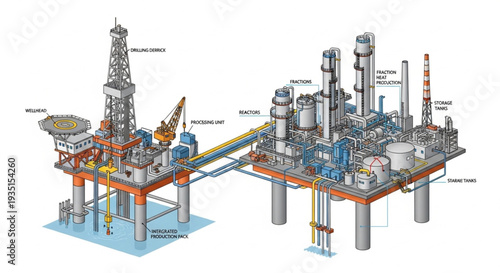Oil Rig Platform Industrial Equipment.