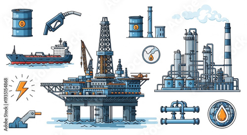 Oil Rig Platform Refining Industry.