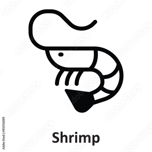 Shrimp Vector Icon which can easily modify or edit