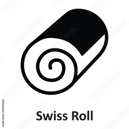 Swiss Roll Vector Icon which can easily modify or edit