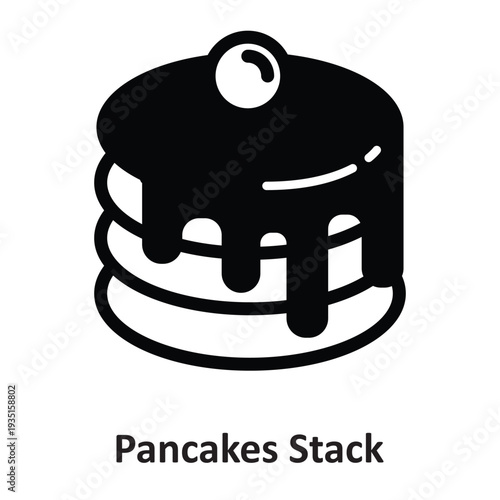 Pancakes Stack Vector Icon which can easily modify or edit