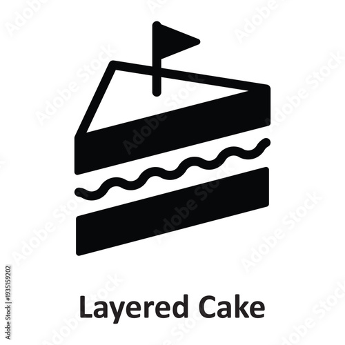 Layered Cake Vector Icon which can easily modify or edit