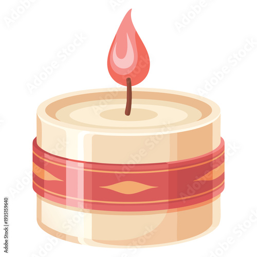 Aromatic candle icon vector isolated white background elegant fragrance symbol perfect for wellness spa design meditation theme or decorative artwork
