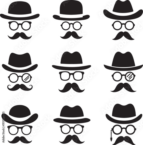 Silhouette 9 visages