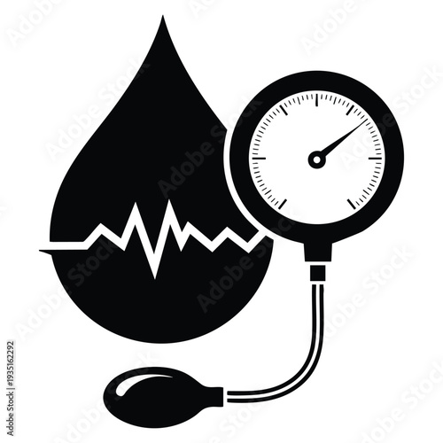 Blood pressure icon mixed vector illustration suitable for medical monitoring, healthcare awareness, and cardiology themed graphics
