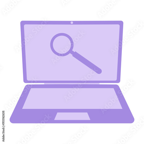 Laptop Search Icon Graphic