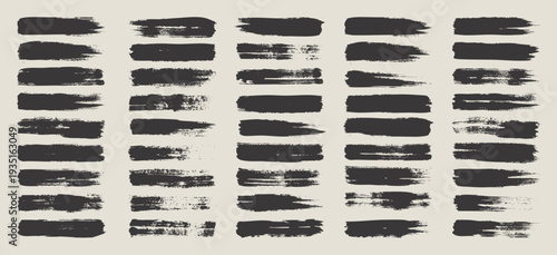 Grunge brush strokes, lines, ink smudges, hand-drawn scribble shapes. Handmade sketchy marks, acrylic stains, charcoal streaks. Paint textures, dry brush effect. Marker underline. Vector illustration