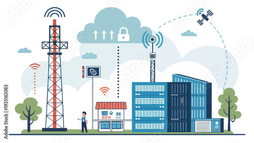 Modern communication infrastructure with secure data transmission