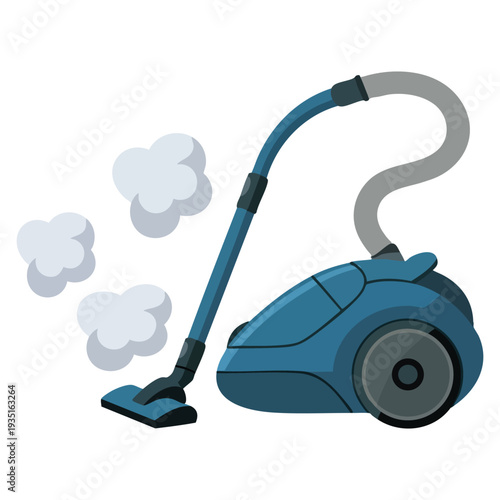 Broken vacuum cleaner home appliance vector illustration isolated design concept representing damaged household equipment repair service and maintenance theme