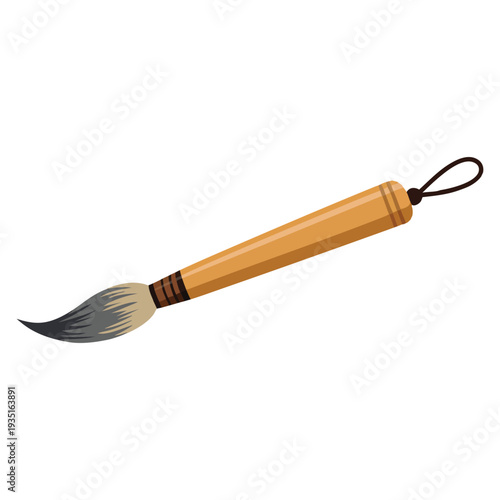 Calligraphy brush and stationery illustration design element suitable for art supplies writing tools creative workspace and traditional lettering themed visuals