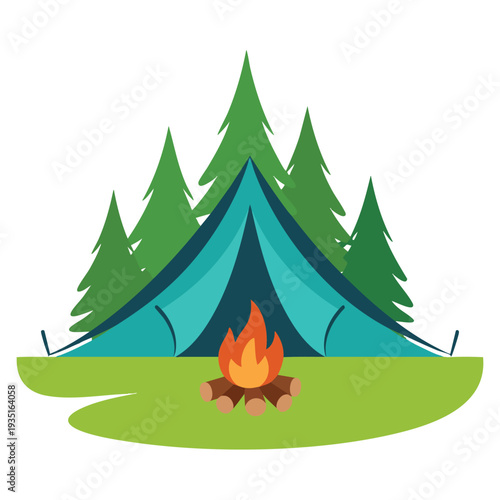 Camping tent isolated illustration ideal for outdoor adventure hiking travel exploration campsite and survival themed creative vector design