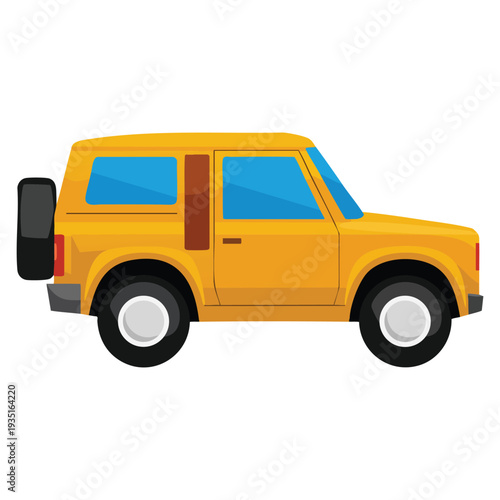Car vehicle jeep vector illustration isolated symbol ideal for off road adventure transport automotive logo and travel design concepts