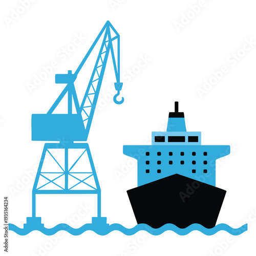 Cargo arrival and customs entry destination port icon vector designed for shipping logistics freight unloading global trade and import export handling illustration