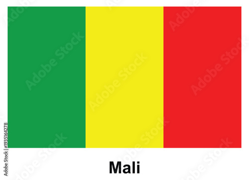 Flag of Mali with Vivid Colors of Green, Yellow, and Red Displayed Well