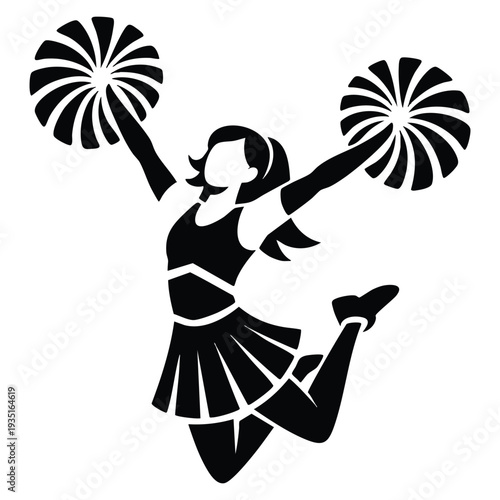 Cartoon cheerleader vector illustration suitable for team spirit mascot logo sticker print school sports event and dynamic youth themed designs