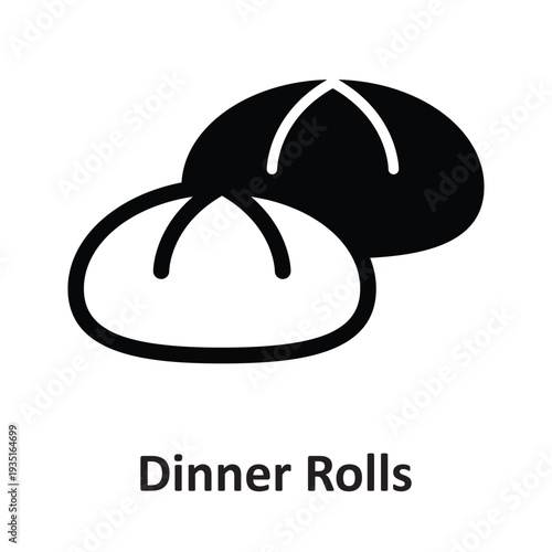 Dinner Rolls Vector Icon which can easily modify or edit