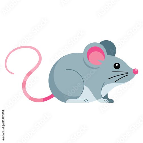 Cartoon house mouse vector illustration clipart character animal in flat style representing wild animals wild creatures and wildlife concept