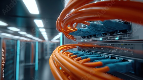 server room cables, network infrastructure