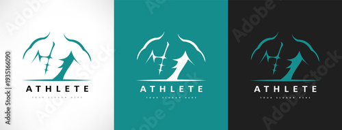 Torso athlete logo vector. Gym design