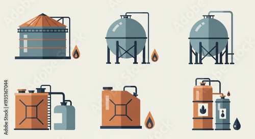 Industrial storage tanks and containers for liquids and gases.