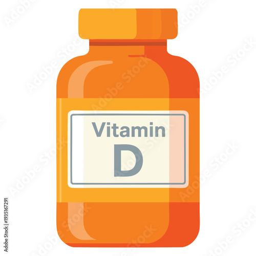 Cartoon vitamin d supplement vector icon isolated on white background for web design perfect for health pharmacy nutrition and wellness illustration
