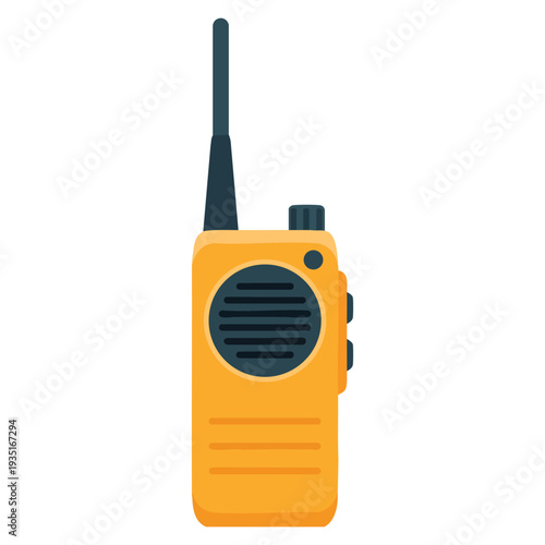 Cartoon vector walkie talkie icon symbolizing gold mine and material pile communication in industrial setting